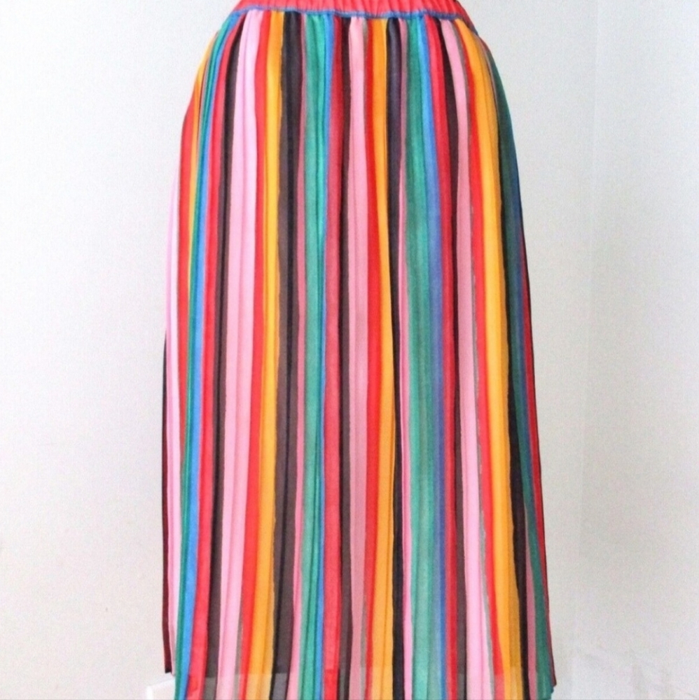 WHO WHAT WEAR Rainbow Pleated Skirt Size XXL